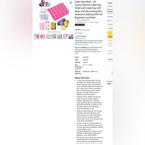 Cake Pop Mold - 20 Cavity Silicone Cake Pop Mold Gift Bags Decorating Pen